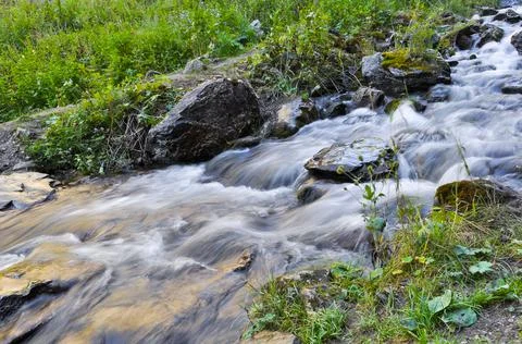 A small mountain river Stock Photos