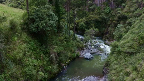 A small mountain stream in the Andes made up of numerous small cascades Stock Footage 169964243