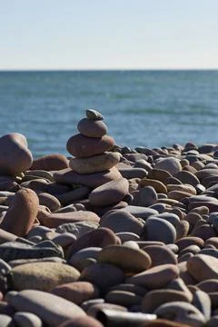Small mountain of three rocks Stock Photos