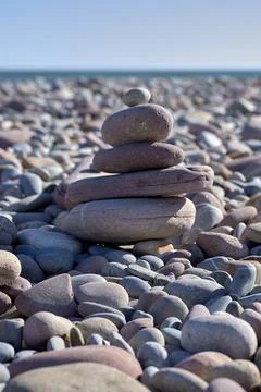 Small mountain of three rocks Stock Photos