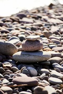 Small mountain of three rocks Stock Photos