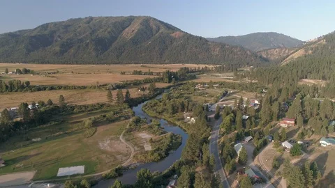 Small mountain town Stock Footage 123581217