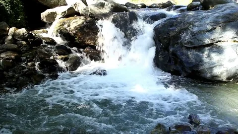 Small mountain waterfall Stock Footage 74501946