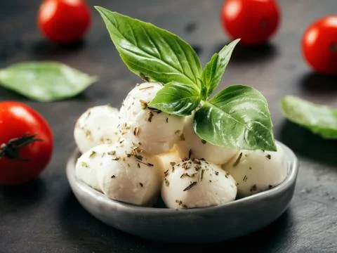 Small mozzarella cheese Stock Photos