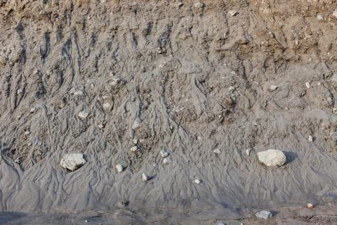 Small mud slide after rain Stock Photos