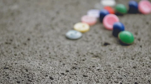 Small multi-colored buttons Stock Footage 93525435