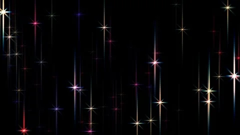 Small multi-coloured lights flash like stars on a black background. Stock Footage 241711093