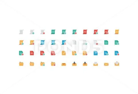 Small multicolor psd icons of file format PSD Template