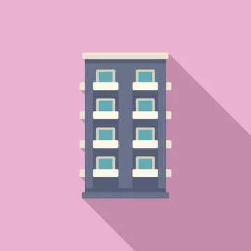 Small multistory building icon flat vector. Street office style Ilustración de archivo