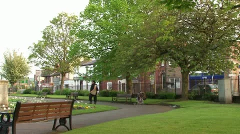 Small Municipal Park Stock Footage 12362972