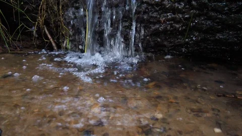 Small natural waterfall close up Stock Footage 120354495