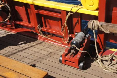 Small naval cannon Stock Photos