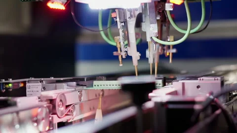 Small needles diagnose an electronic circuit. Stock Footage 152854378