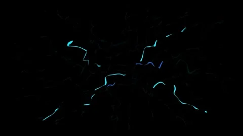 Small neon colored lightning on a black background. Animation of an anomalous Stock Footage 339020286