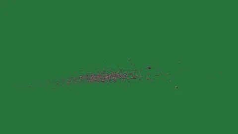 Small object in the middle and lot of debris on it black dots isolated Video stock 336855823