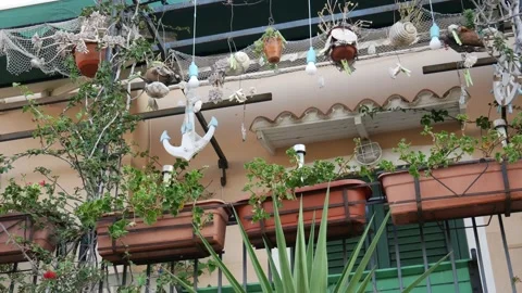 Small objects are moved by the wind generating a pleasant sound Video stock 150170738