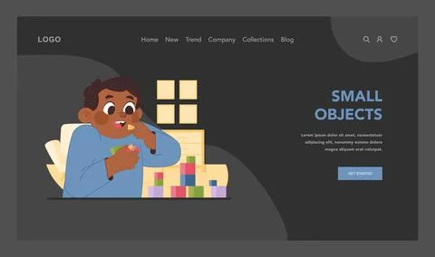 Small objects dangers. Flat vector illustration 스톡 일러스트