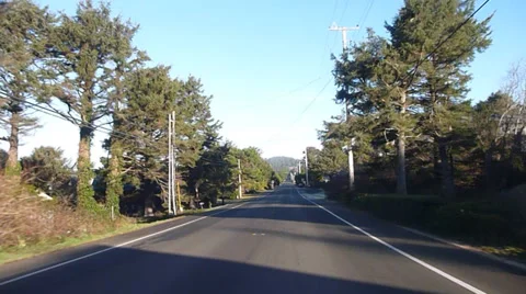 Small Ocean Town Road 1 Stock Footage 34260354