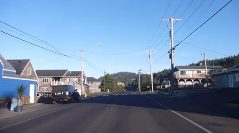 Small Ocean Town Road 2 Stock Footage 34260387