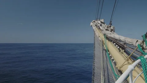 Small ocean waves view from sails ship Stock Footage 151900458