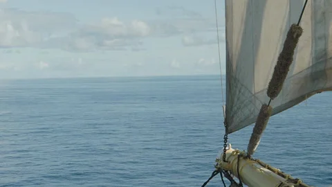 Small ocean waves view from sails ship Stock Footage 151900485
