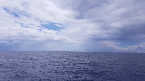 Small offshore platforms in the middle of the ocean Stock Footage 82455070
