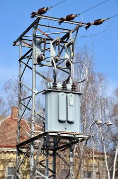 Small oil transformers Stock Photos
