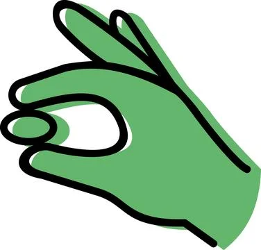 Small ok finger gesture flat icon Stock Illustration