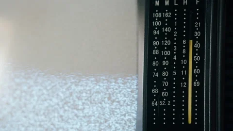 Small old television with grey interference screen. Close-up of vintage tv on Stock Footage 168616849