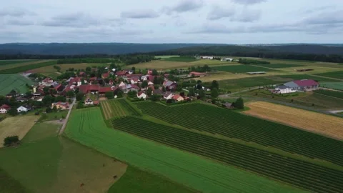 Small old town high on a hill Stock Footage 156472810