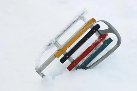 Small old toy sled Foto stock
