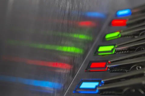 Small oled displays is lighting on a probe station. Lighting display technolo Stock Photos