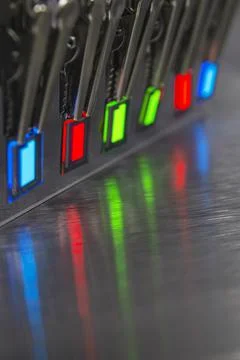 Small oled displays is lighting on a probe station. Lighting display technolo Stock Photos