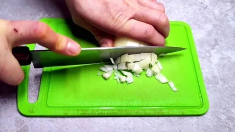 Small onion slicing Stock Footage 168267091