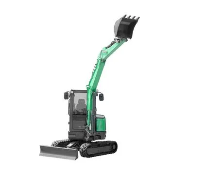 Small or Mini Crawler Excavator isolated on white background Stock Photos