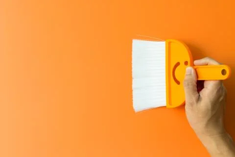 Small orange broom Stock Photos