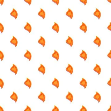 Small orange flame repeating pattern on white background Stock Illustration