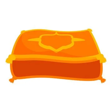 Small orange magic carpet floating in the air Stock Illustration