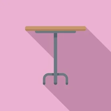 Small outdoor table icon flat vector. Wooden project Illustrazione stock