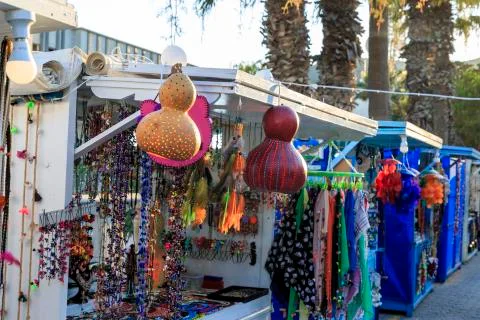Small outside stores in Datca, Turkey Stock Photos