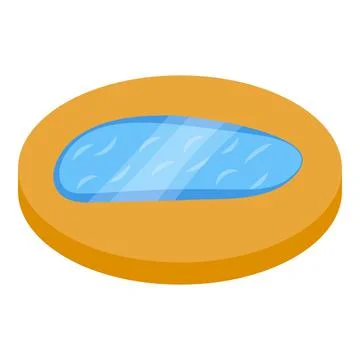 Small oval pool reflecting sunlight on a sunny day Stock Illustration