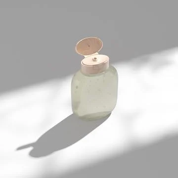 Small Oval shape lotion bottle mockup, falt oval shape shampoo packaging イラスト素材
