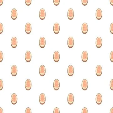 Small oval toast snacks with pate creating a seamless pattern Stock Illustration
