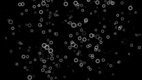 Small oxygen bubbles underwater moving upward animation Stock Footage 321608170