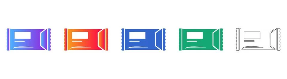 Small Packaging Pouch Icon Set Vector Ilustración de archivo