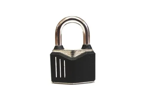 A small padlock on white background Stock Photos