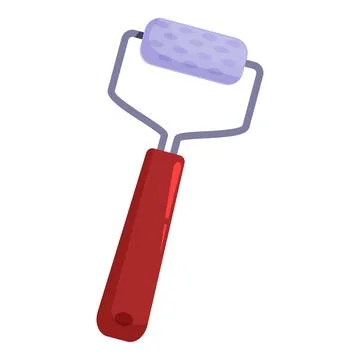 Small paint roller with red handle for painting walls Illustration