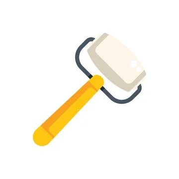 Small paint roller with yellow handle for painting walls Illustration