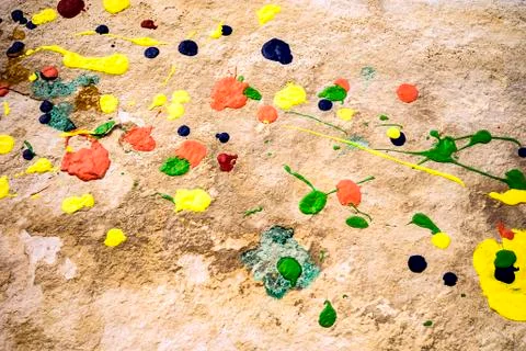 Small painted spots on the wall Stock-Fotos