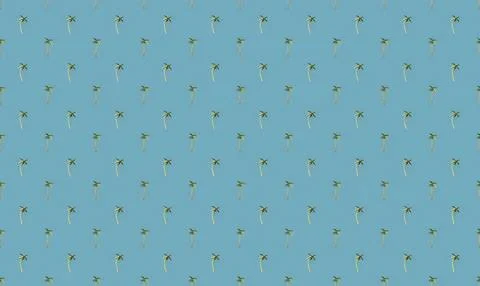Small palm trees pattern on blue background 스톡 일러스트